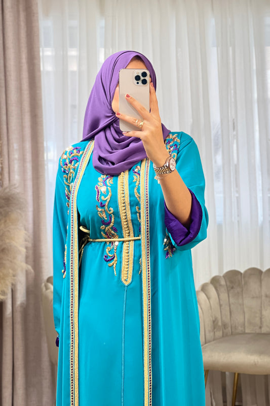 Kimono Caftan Dalia/ Blau, Lila